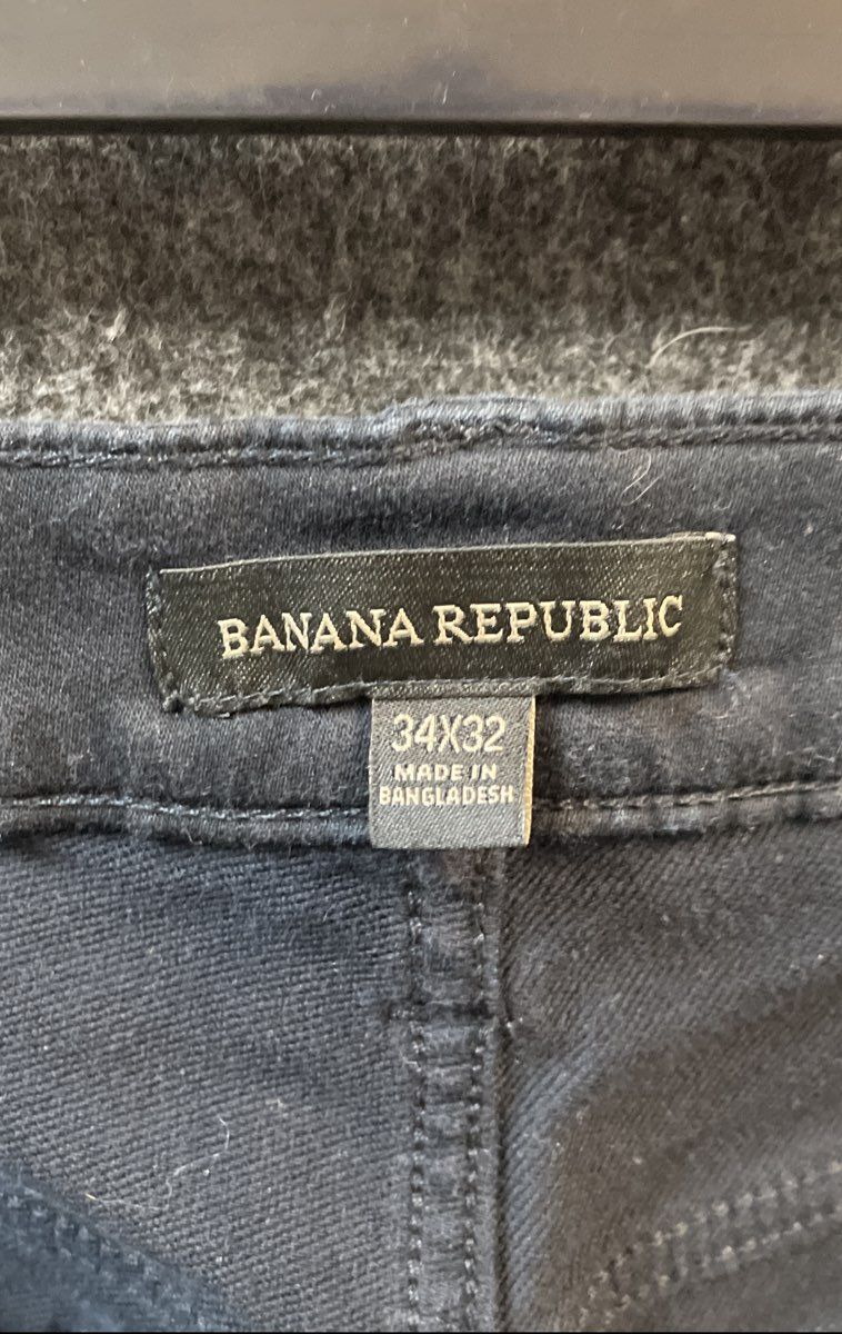 Banana Republic Men's Black 5-Pocket Stretch Twill Jeans Pants Sz 34x32