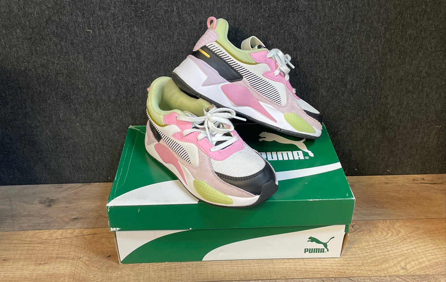 Puma RS-X Bouquet PS White Black Prism Pink Kids Sneakers Size 1