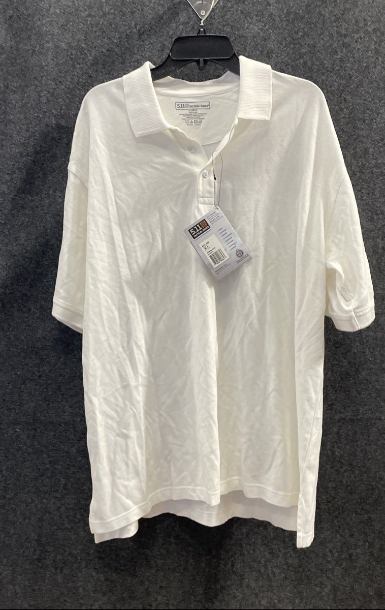 5.11 Tactical Men's White Professional Polo Pique Cotton SS Shirt Sz XL NWT