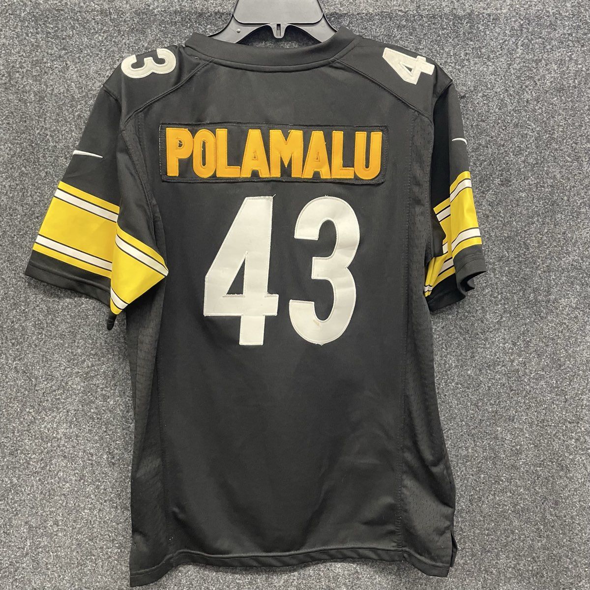 Nike Youth Pittsburgh Steelers Troy Polamalu #43 Jersey Black Sz XL 18-20