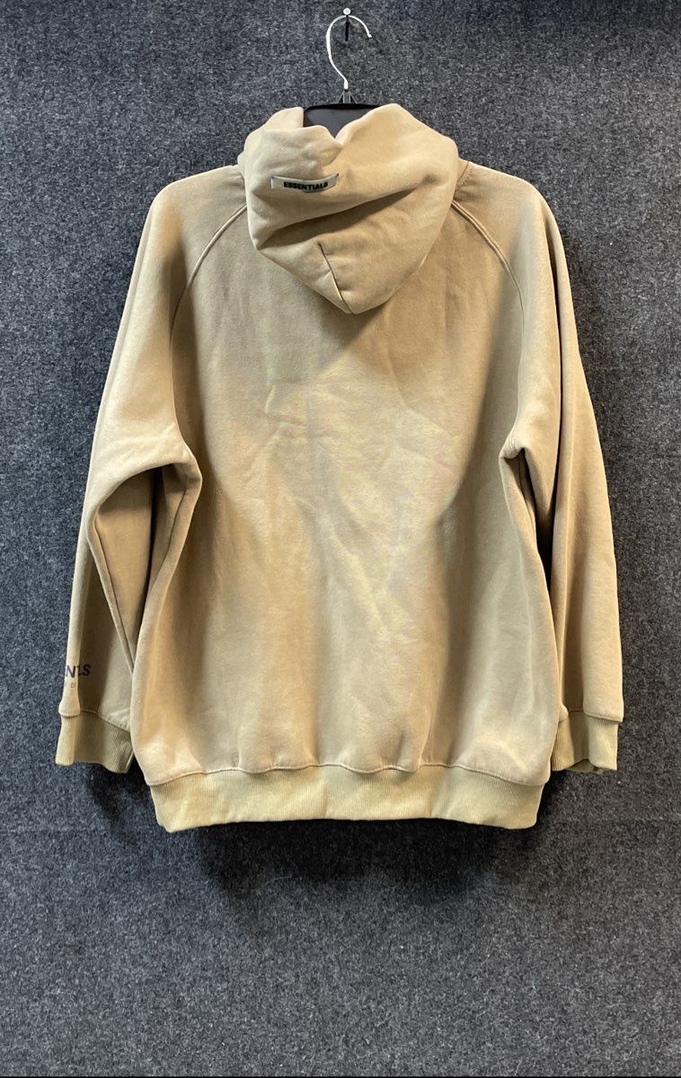 Fear of God Essentials Men's Tan Pullover Logo Hoodie Streetwear Sz XL