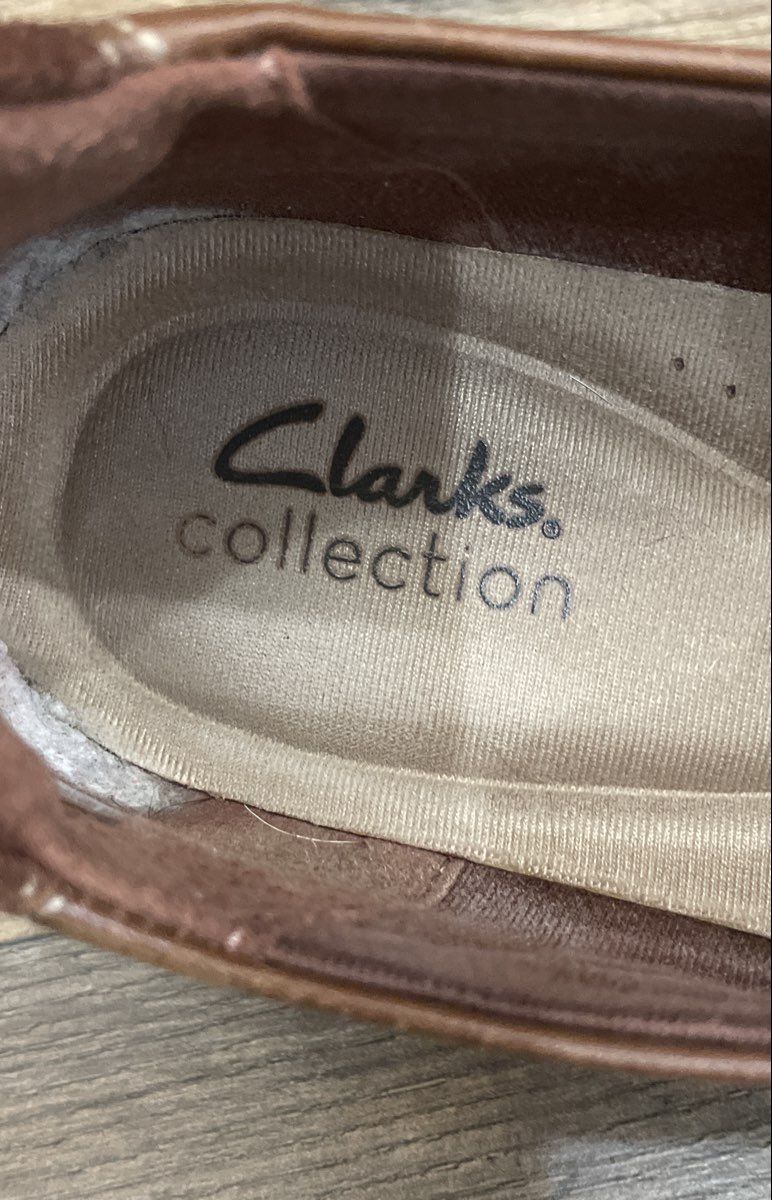 Clarks Collection Brown Leather Suede Side Zip Women's Clogs Size 11