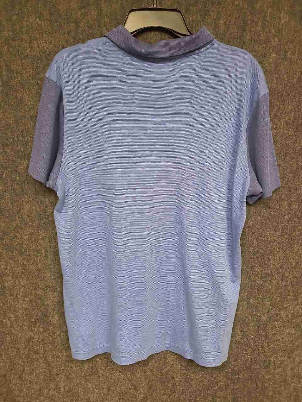 Calvin Klein Men's Blue Liquid Cotton Slim Fit Micro Stripe Polo Shirt Sz XL