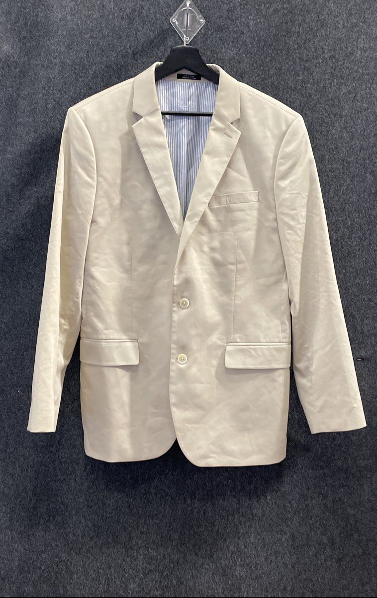 Express Men's Tan Producer Modern Fit Cotton Blend Suit Jacket Blazer Sz 42R