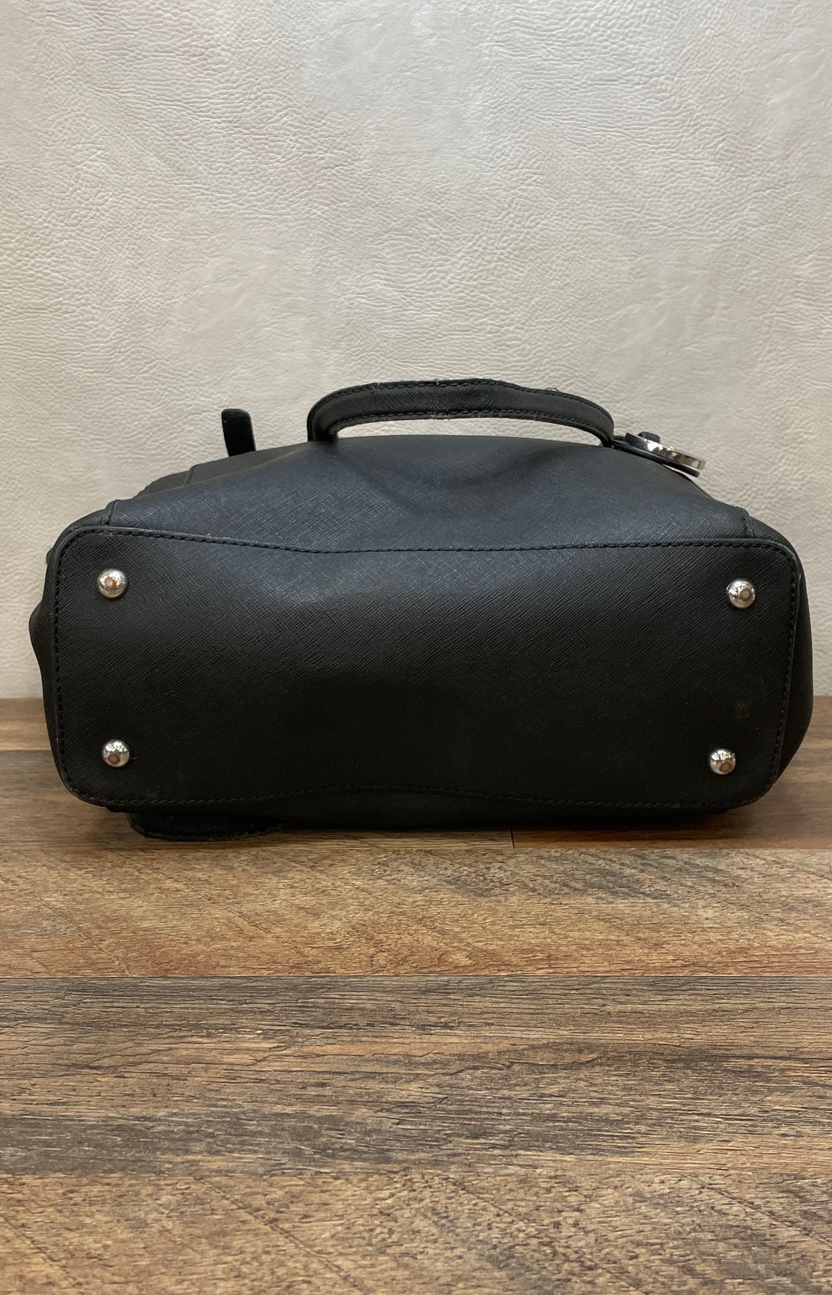 Michael Kors Black Saffiano Leather Jet Set Travel Tote Bag Silver Hardware