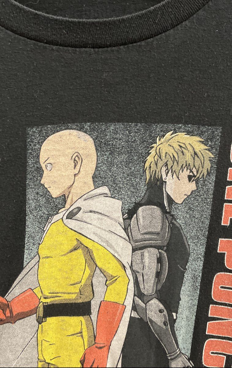 One Punch Man Men's Black Saitama Genos Graphic Anime Manga T-Shirt Size XL