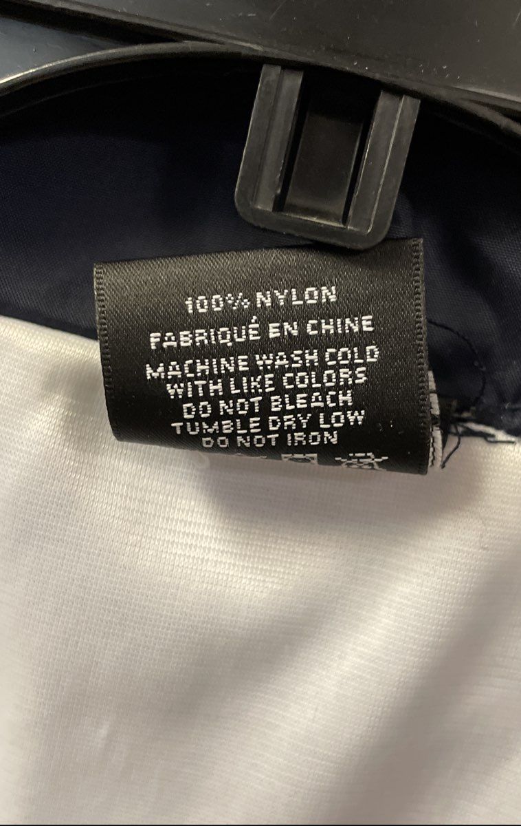 Obey Men's Navy Blue Nylon Coach's Jacket Worldwide Propaganda Graphic Sz L