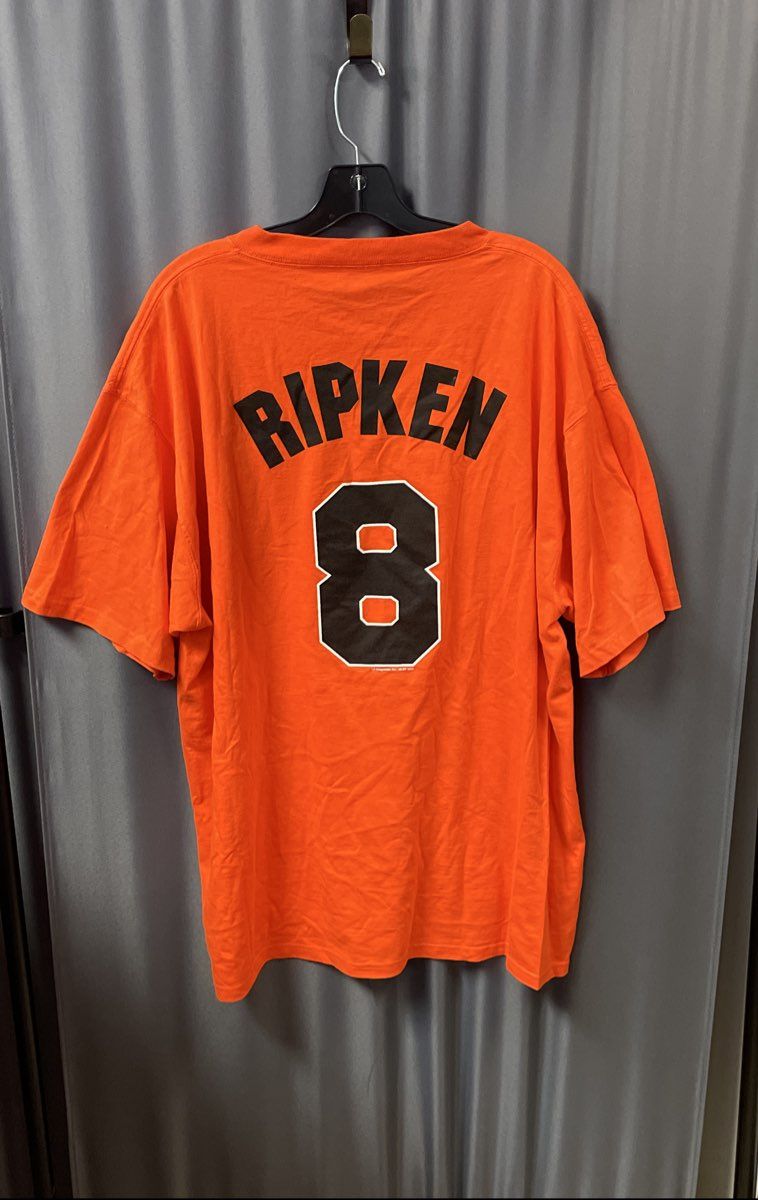 2008 Majestic Baltimore Orioles Cal Ripken Jr #8 Jersey T-Shirt Orange Sz XL