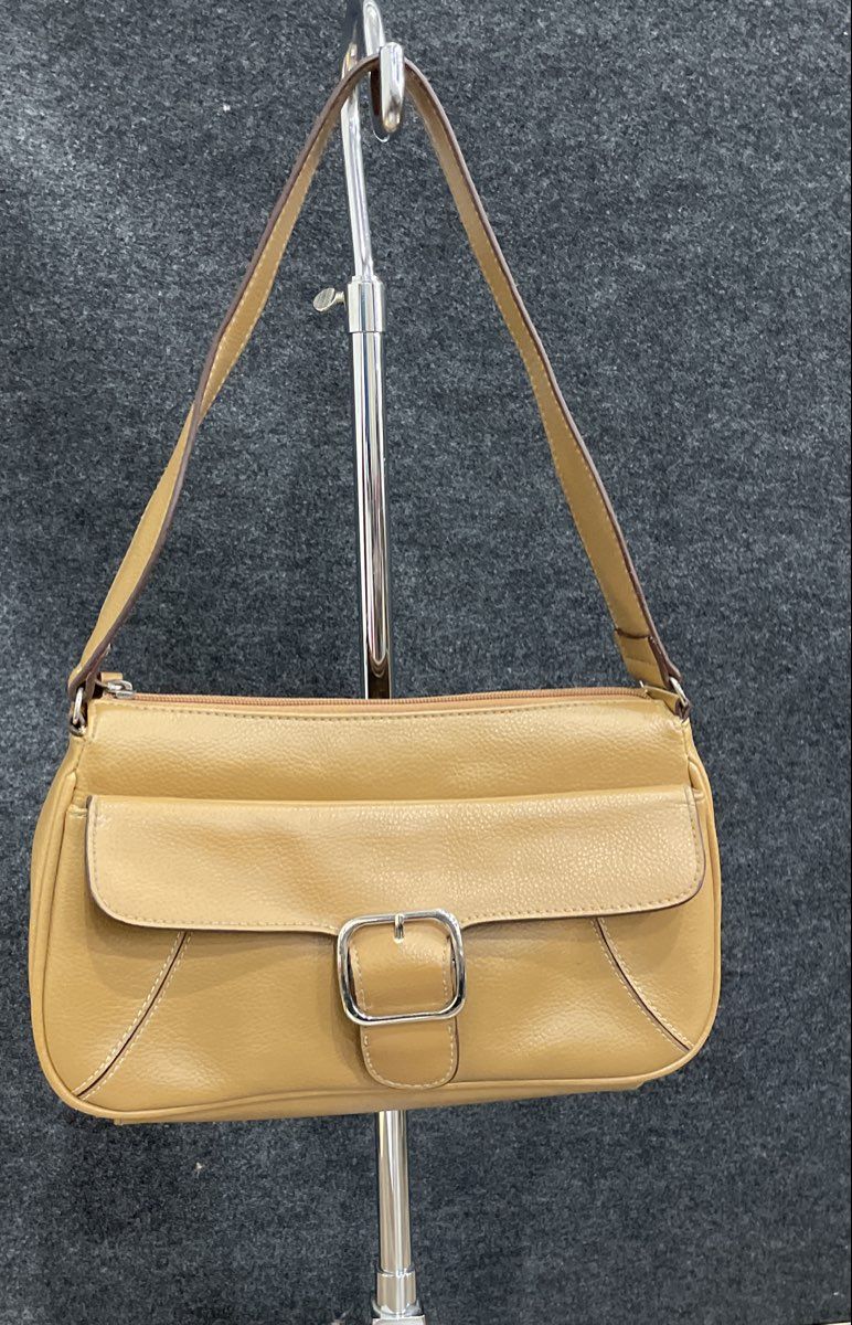 Vintage Villager Brown Pebbled Vinyl Shoulder Bag
