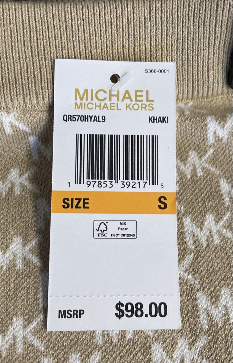 Michael Michael Kors Women's Khaki MK Logo Knit Midi Skirt Size S NWT