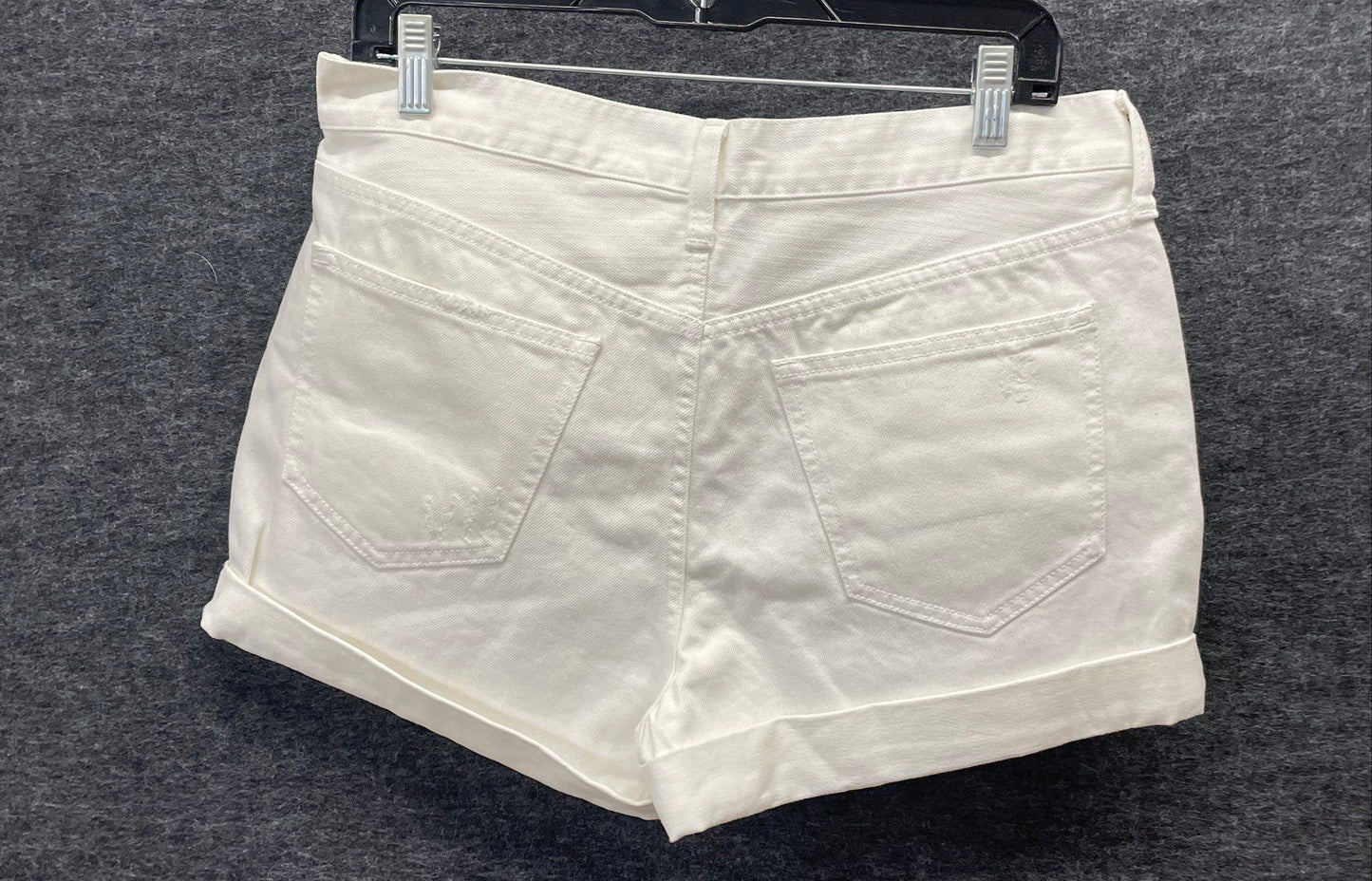 J.Crew Women's White Distressed Denim Cuffed Shorts Sz 28
