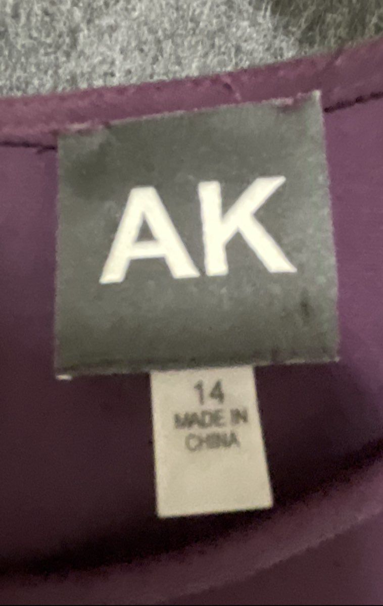 Anne Klein Women's Purple Sleeveless Keyhole Back Maxi Dress Size 14