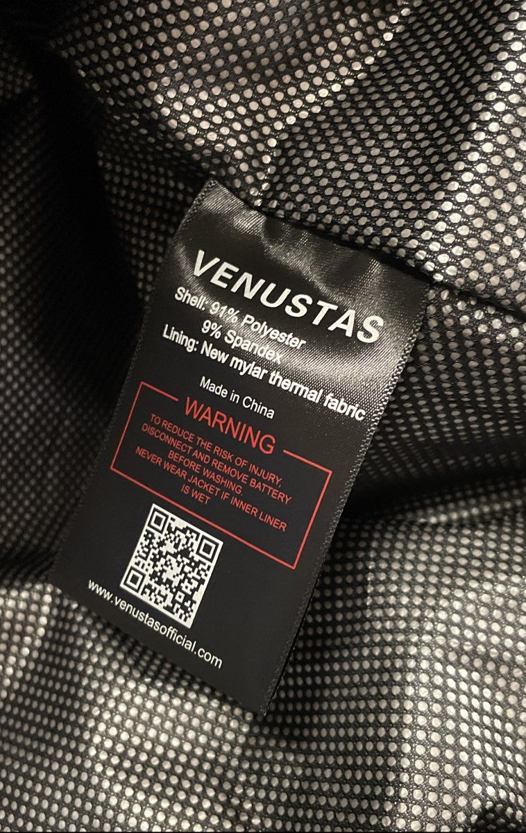 Venustas Men's Black Softshell Hooded Heated Heat Jacket Size XL