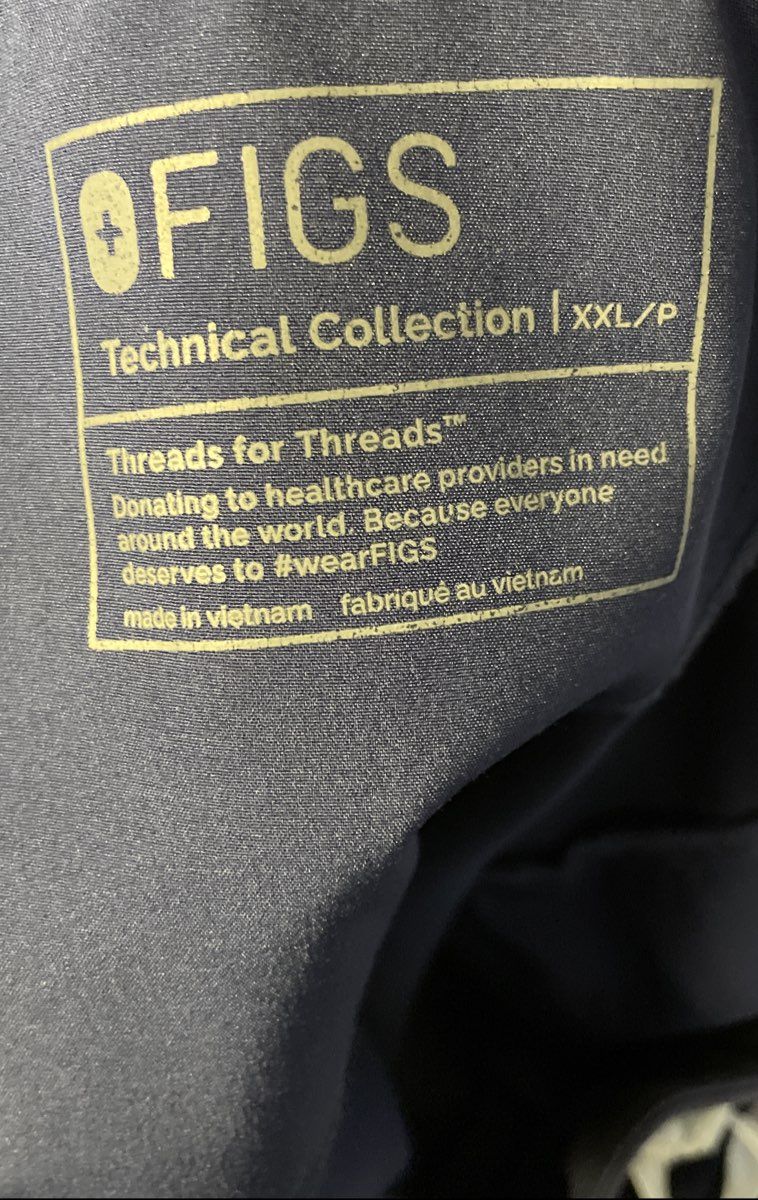 Figs Women's Navy Blue Technical Scrub Set XXL Top XXL Petite Jogger Bottoms