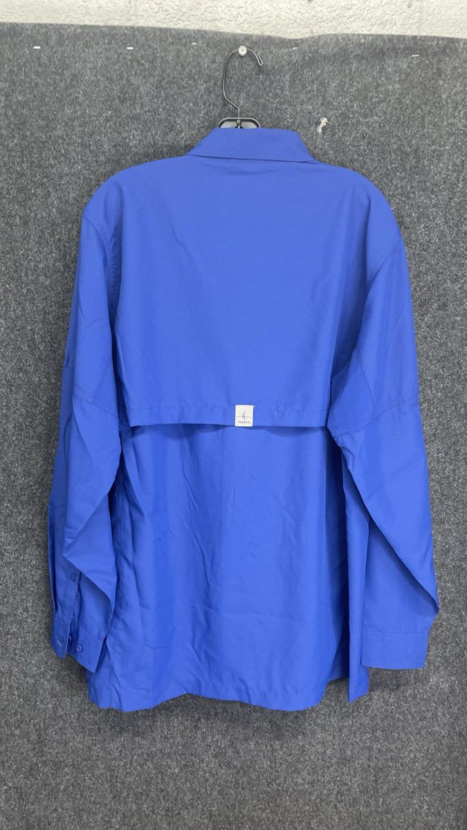 Habit Men's Coastal Villa L/S River Shirt Mazarine Blue Fishing Sz M NWT