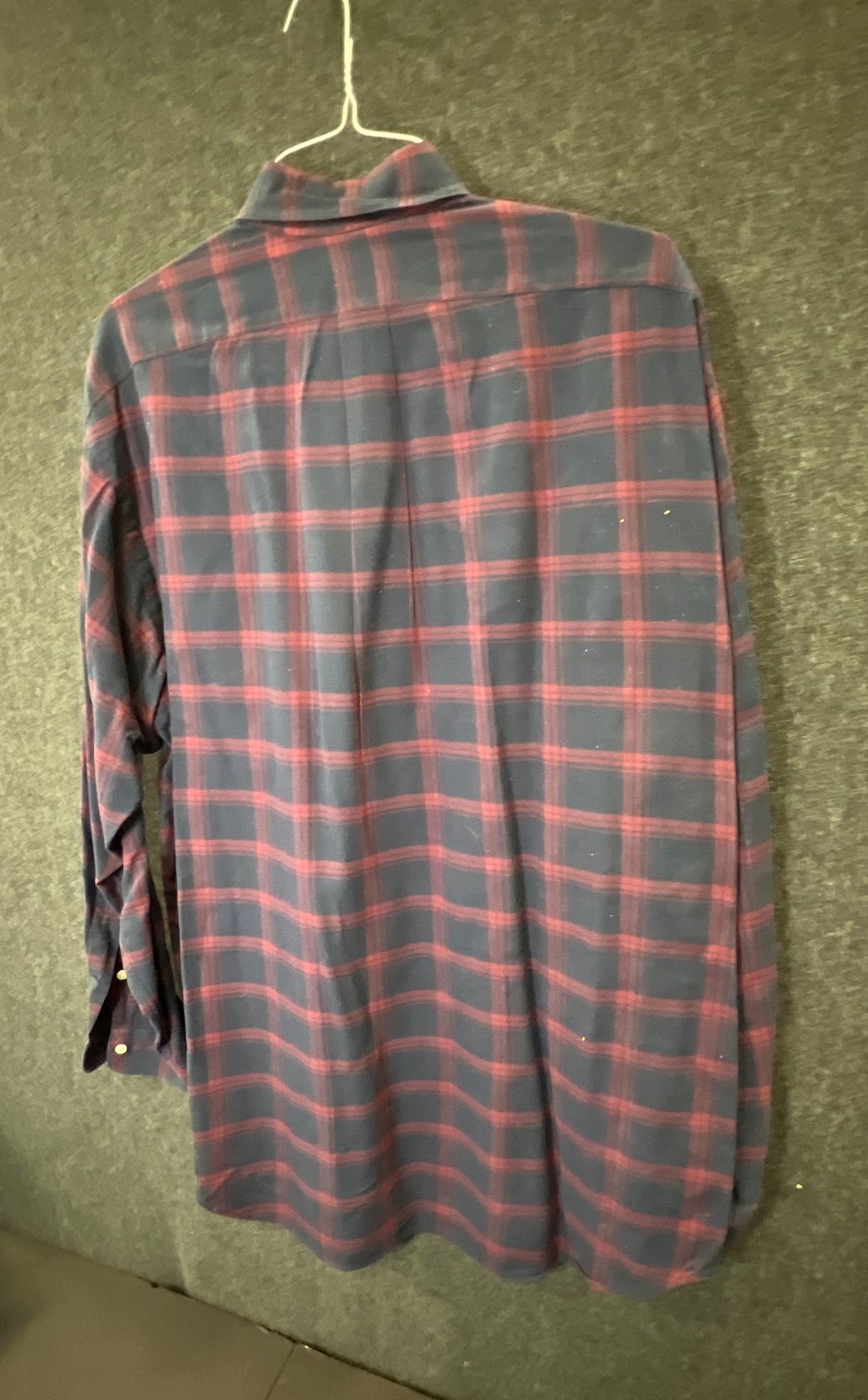 Vintage 90s Polo Ralph Lauren Men's Blake Navy Burgundy Plaid Shirt Sz L