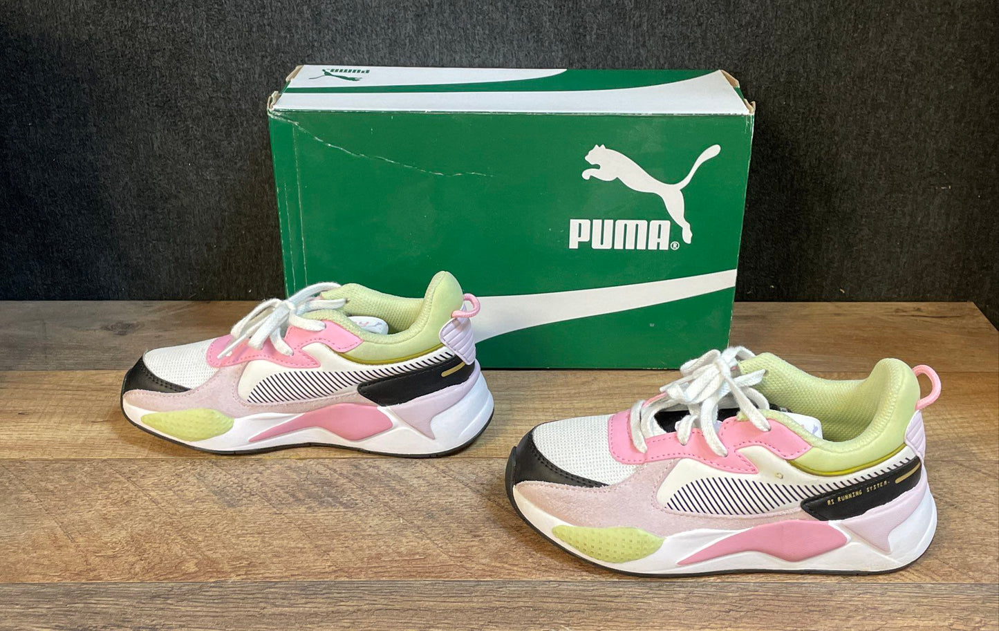 Puma RS-X Bouquet PS White Black Prism Pink Kids Sneakers Size 1