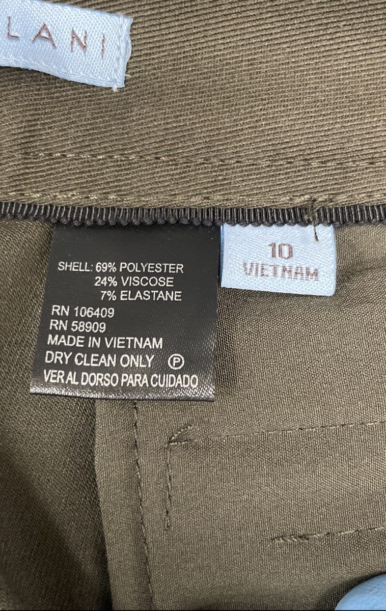 Antonio Melani Women's Olive Green Pleated High Rise Tapered Trousers Size 10