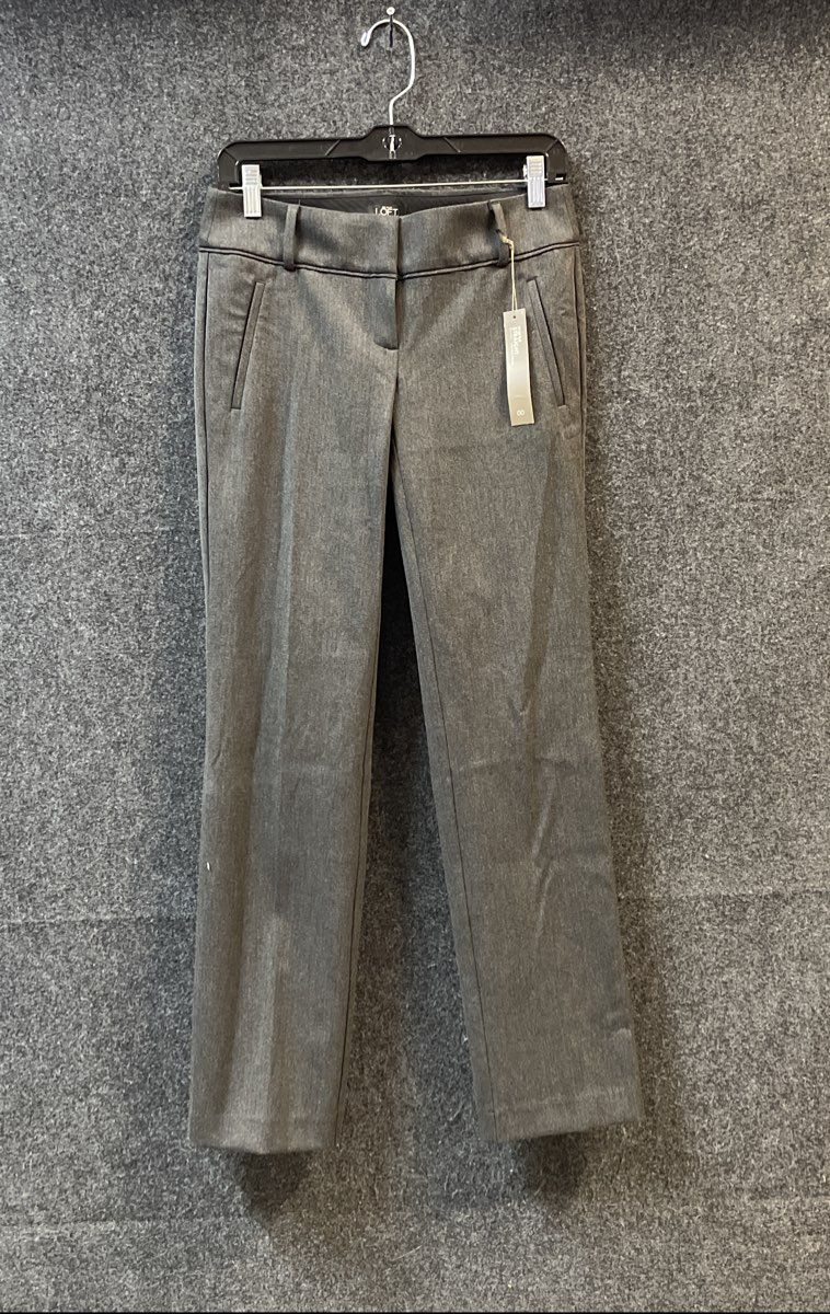 LOFT Women's Marisa Straight Leg Gray Dress Pants Office Work NWT Size 00