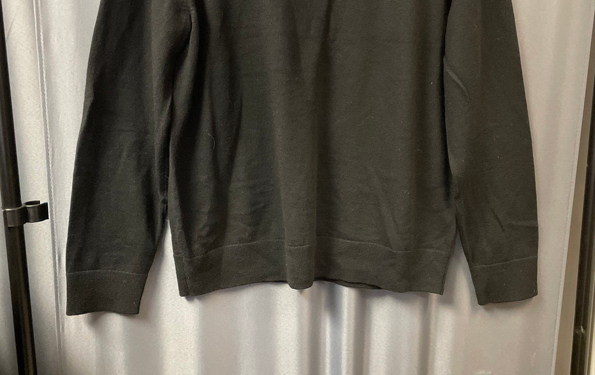 Banana Republic Men's Black Merino Wool Italian Yarn Quarter Zip Sweater Sz L