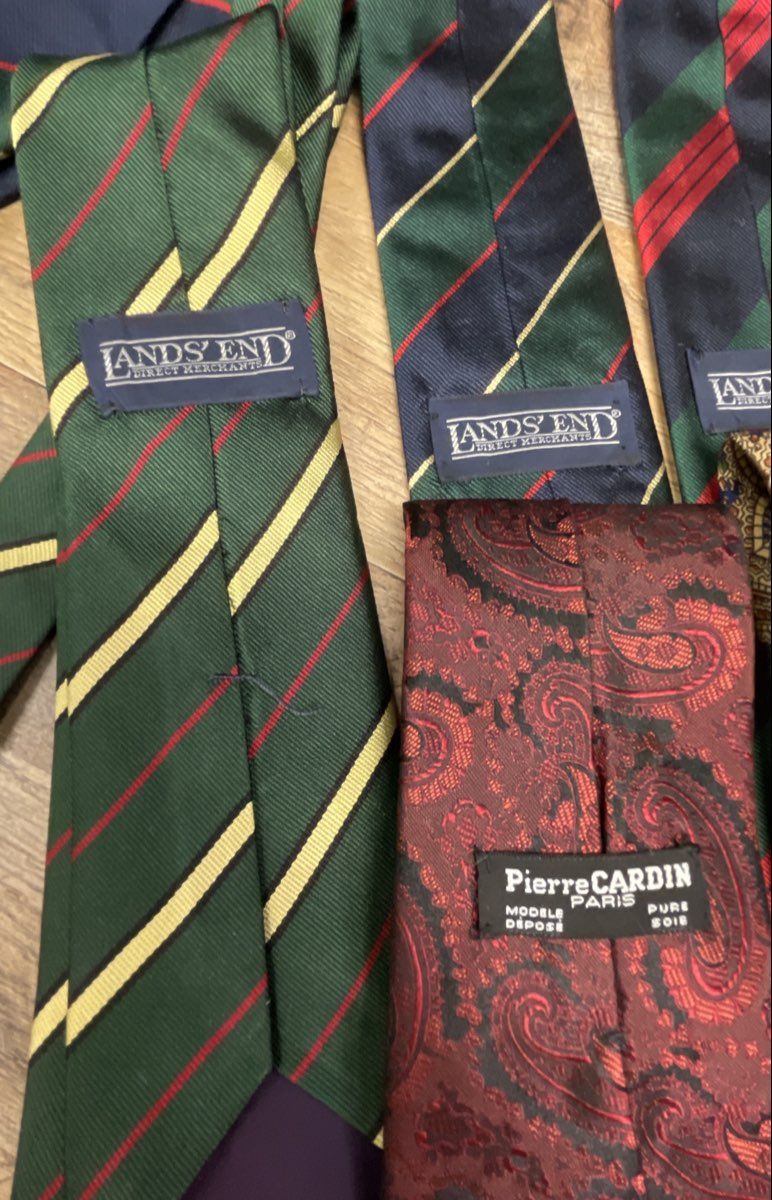 Vintage Men's 100% Silk Neckties Lot of 10 Lands' End Pierre Cardin Paisley