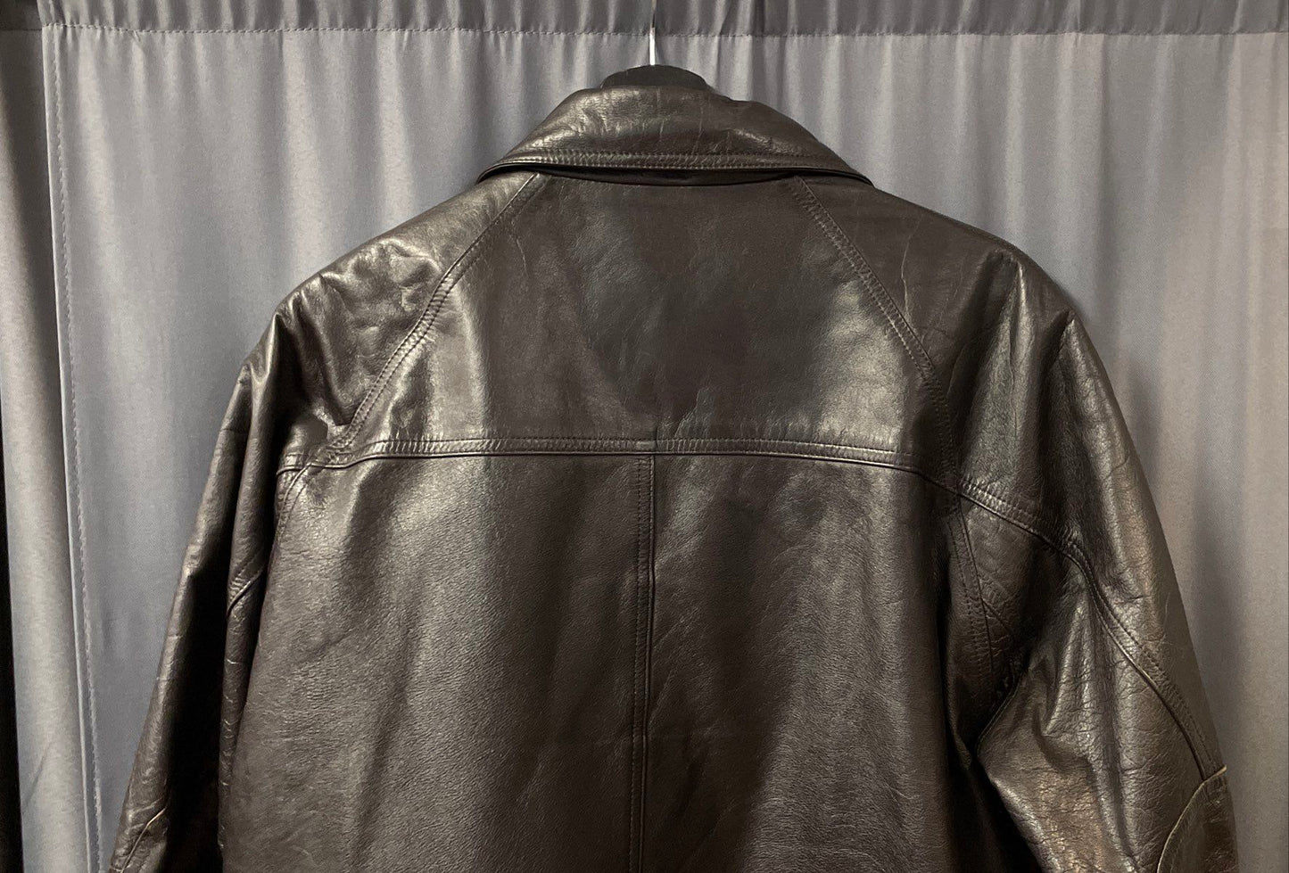 Vintage 80s London Fog Black Leather Bomber Blouson Jacket Sz 40 Reg