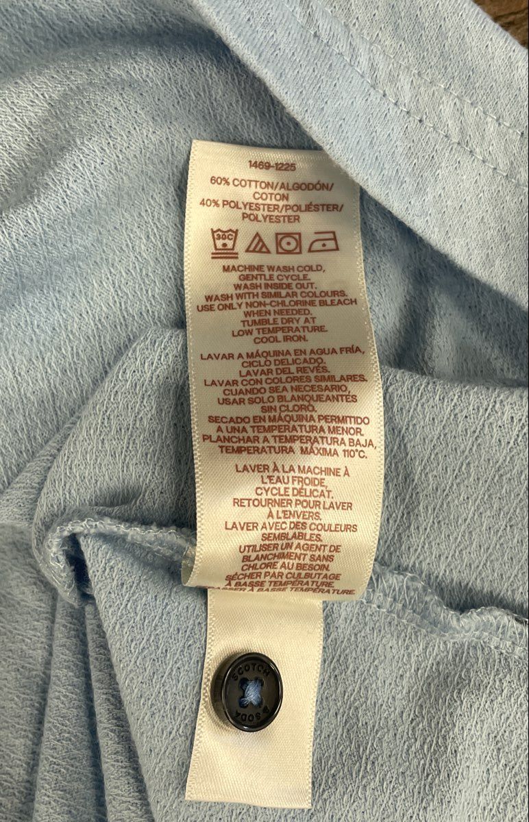 Scotch & Soda Men's Light Blue Short Sleeve Pique Polo Shirt Size XL