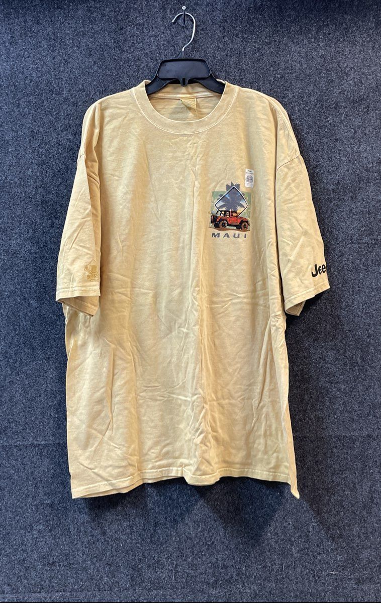 Crazy Shirts Men's Yellow Beer Dyed Road to Hana Jeep Maui T-Shirt Sz XXL NWT