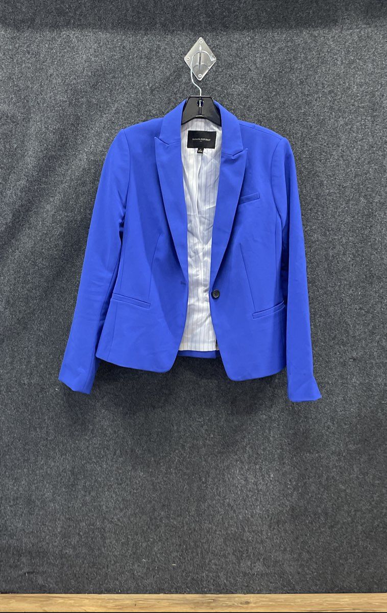 Banana Republic Women's Blue One Button Blazer Suit Jacket Sz 2