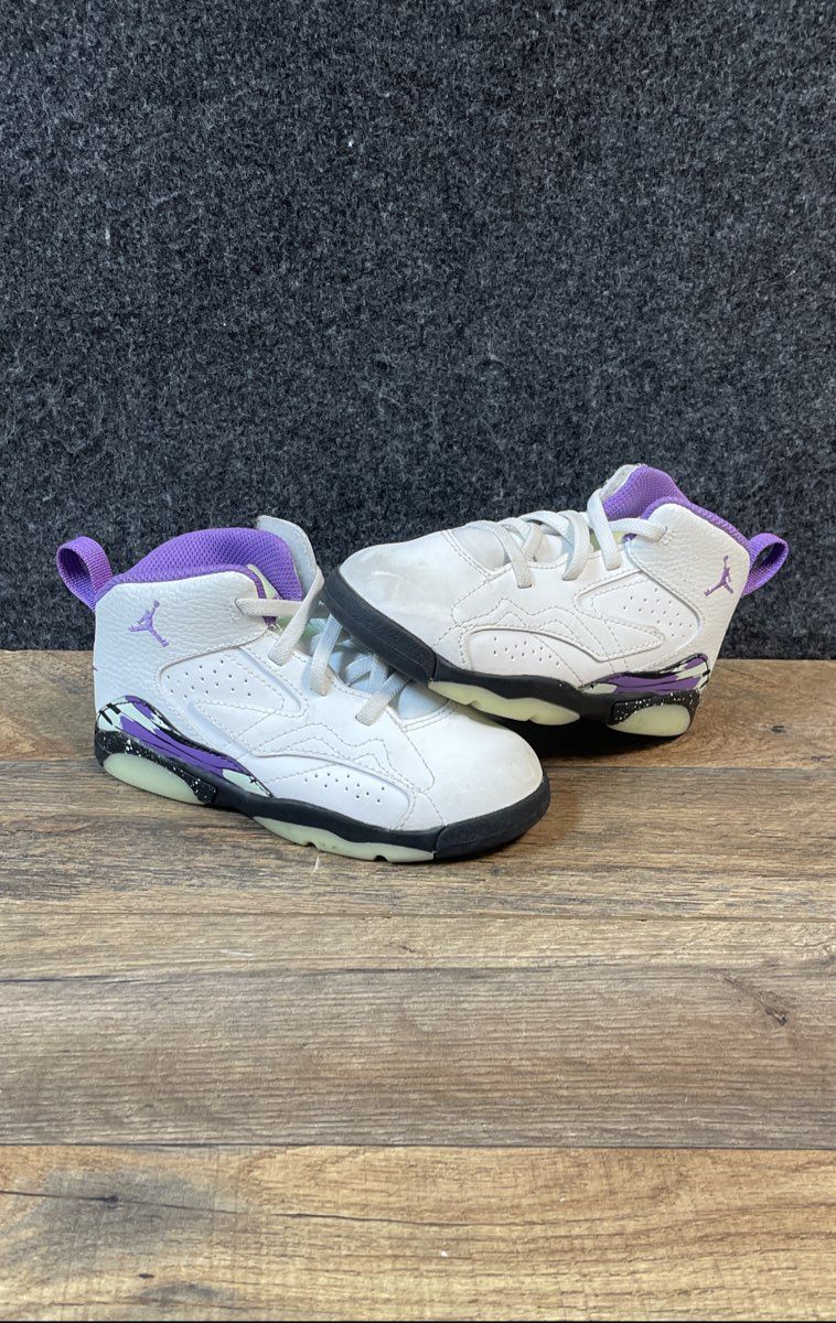 Jordan 6-17-23 White Fierce Purple Toddler Kids Sneakers Size 10C