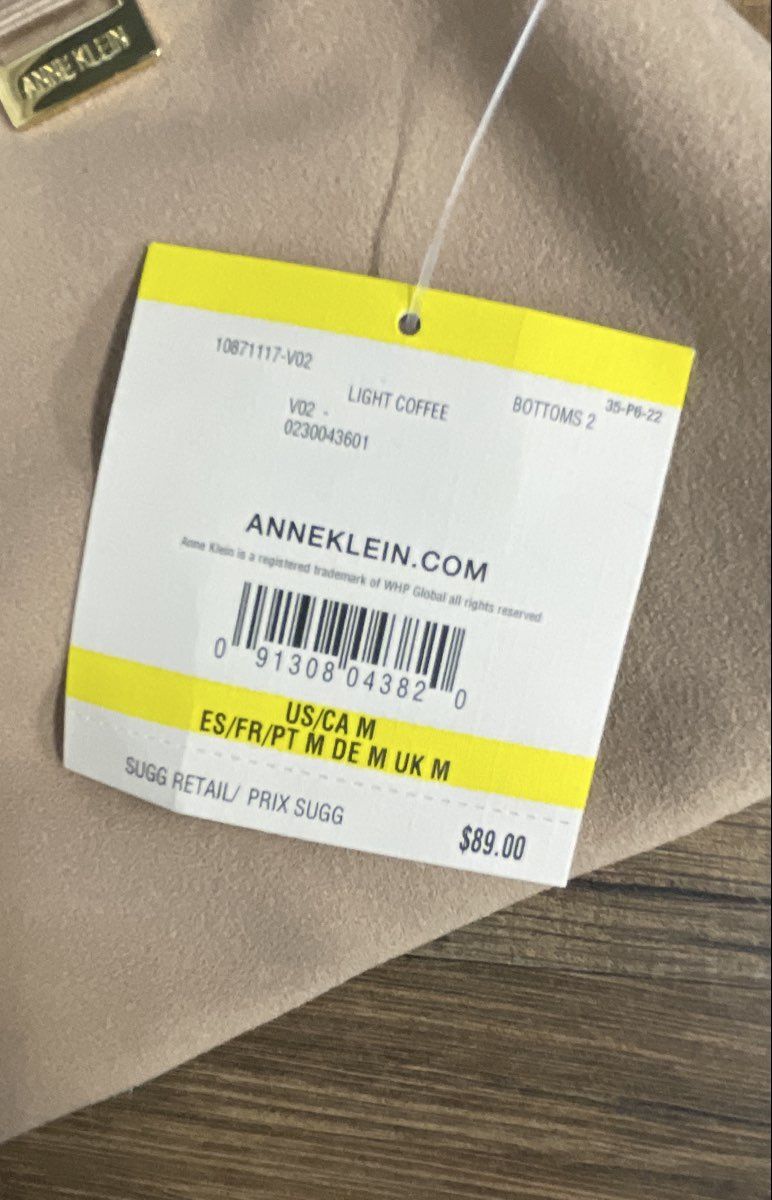 Anne Klein Women's High Rise Slim Ankle Pants Light Coffee Tan Sz M NWT
