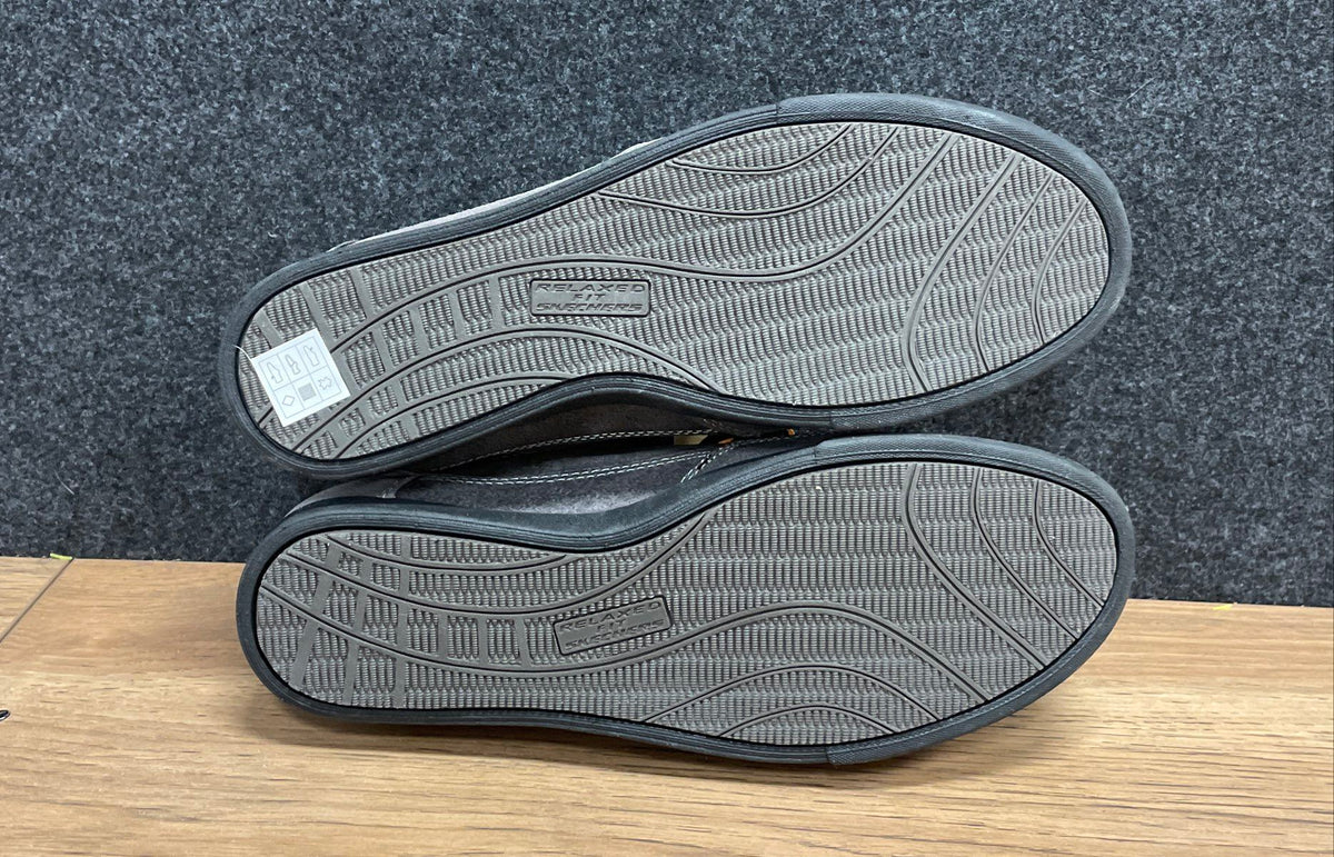 Skechers Relaxed Fit Resment Korver Charcoal Grey Leather Shoes Size 12 NWT
