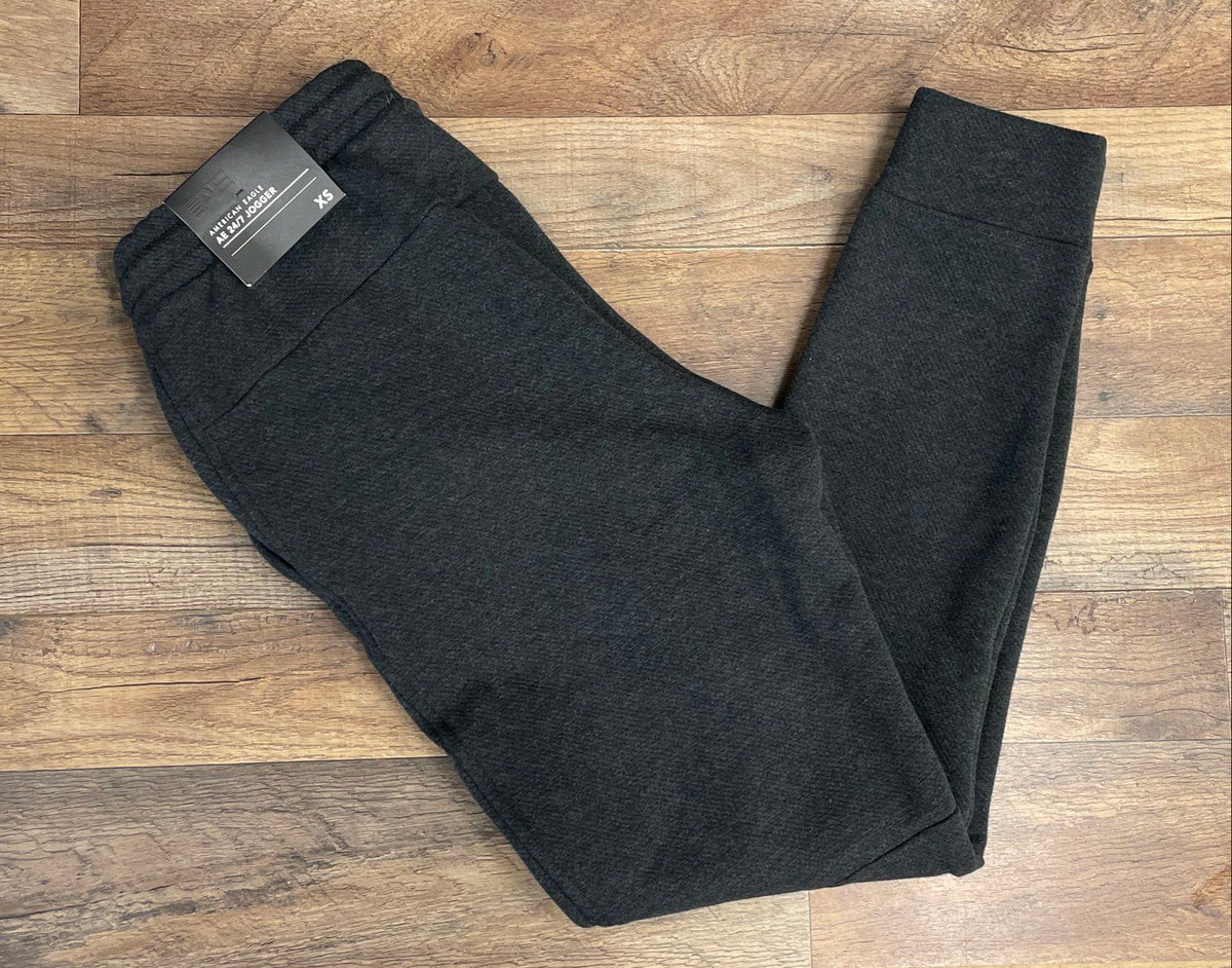 American Eagle Men's Gray 24/7 Jogger Pants Textured Knit NWT Sz XS
