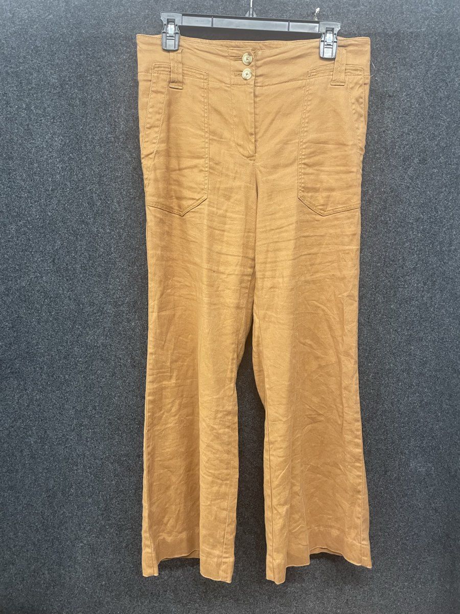 Maeve by Anthropologie Women's The Colette Cropped Wide Leg Pants Brown Sz 8P