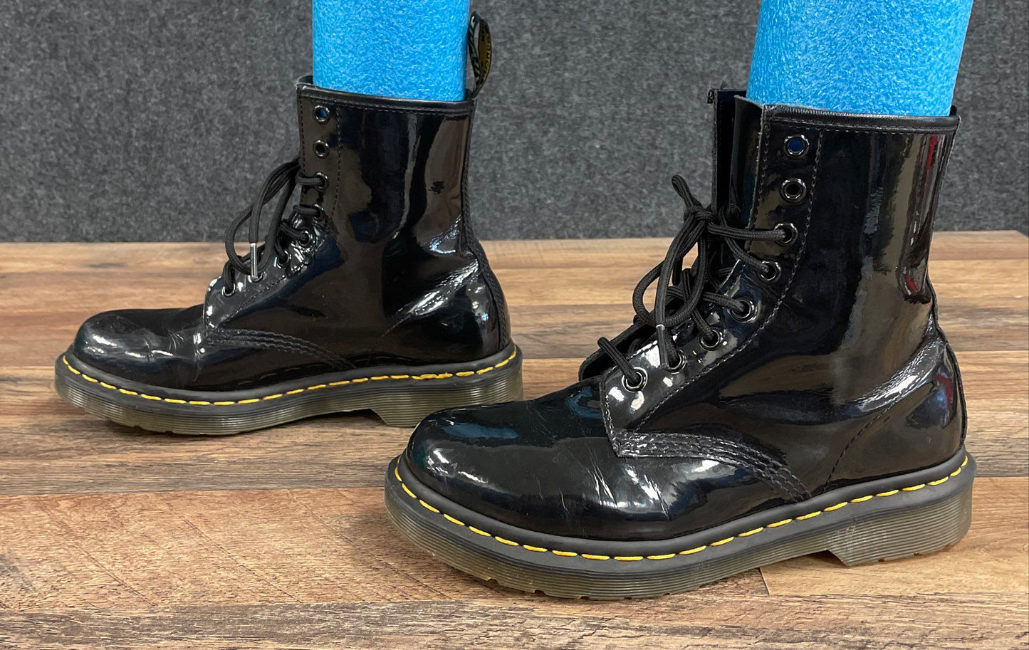Dr. Martens 1460 W Black Patent Leather 8-Eye Boots Women's Size 7