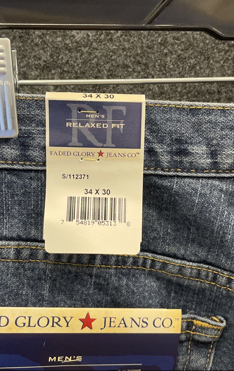 Vintage Y2K Faded Glory Men's Blue Relaxed Fit Jeans NWT Sz 34x30