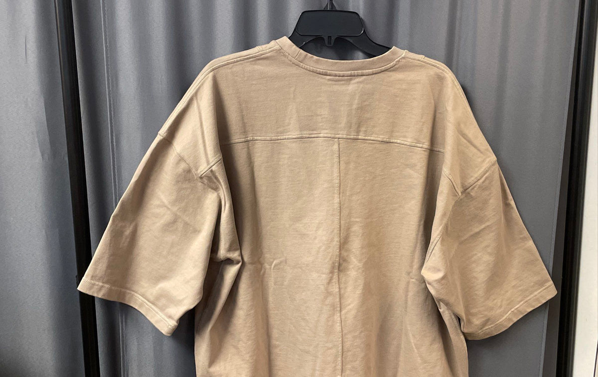 Gymshark Men's Beige Heavyweight Lifting Top Short Sleeve Boxy Sz XXL New