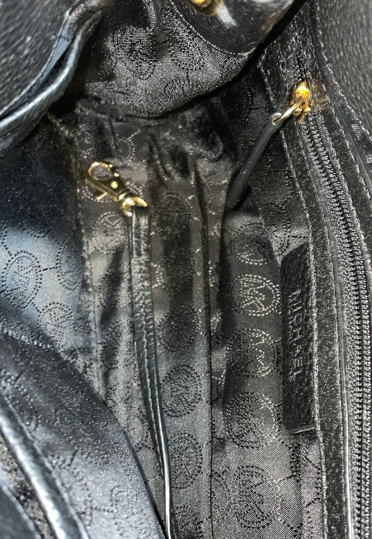 Michael Kors Black Pebbled Leather Fulton Shoulder Bag Gold Hardware