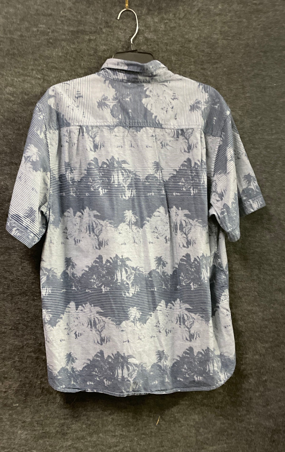 Tommy Bahama Men's Blue White Striped Palm Tree Tropical Cotton Shirt Sz M