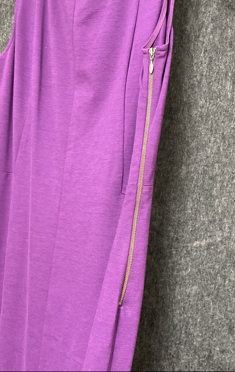 Banana Republic Women's Purple Sleeveless Sheath Dress Side Zip Knit Sz 8