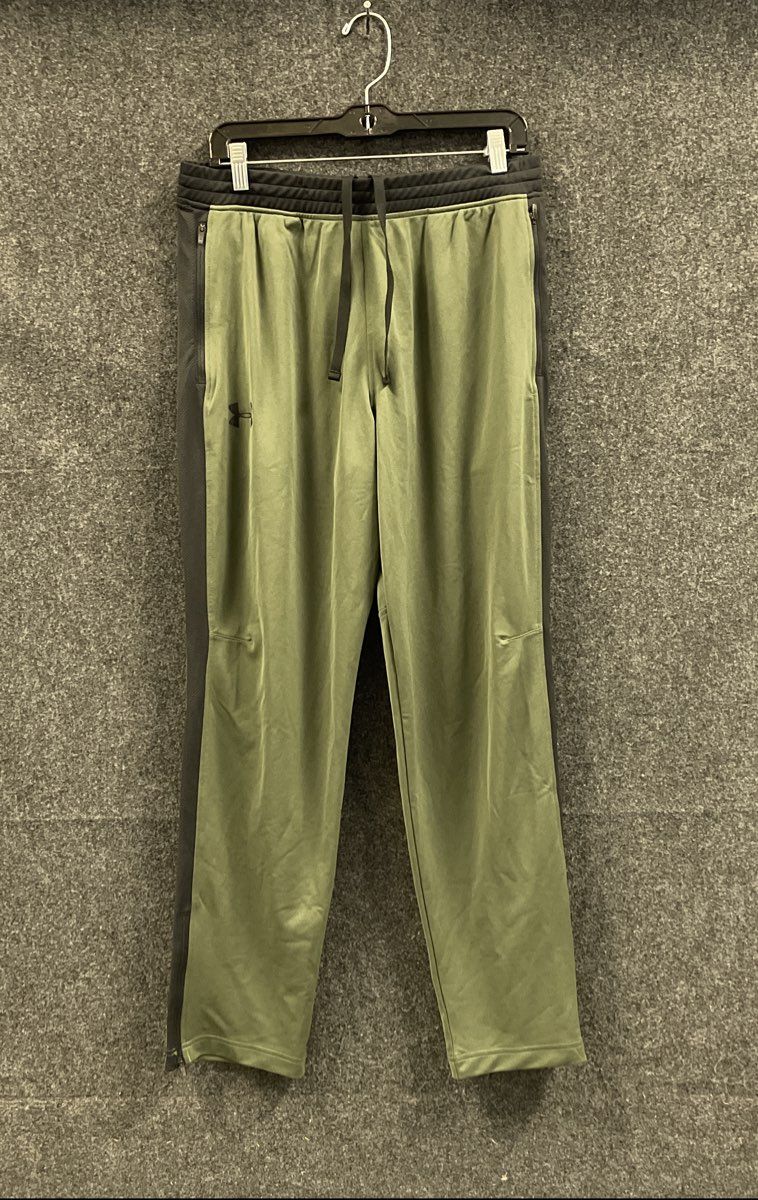 Under Armour Men's Armour Fleece Pants Olive Green Black Zipper Pockets NWT Sz L