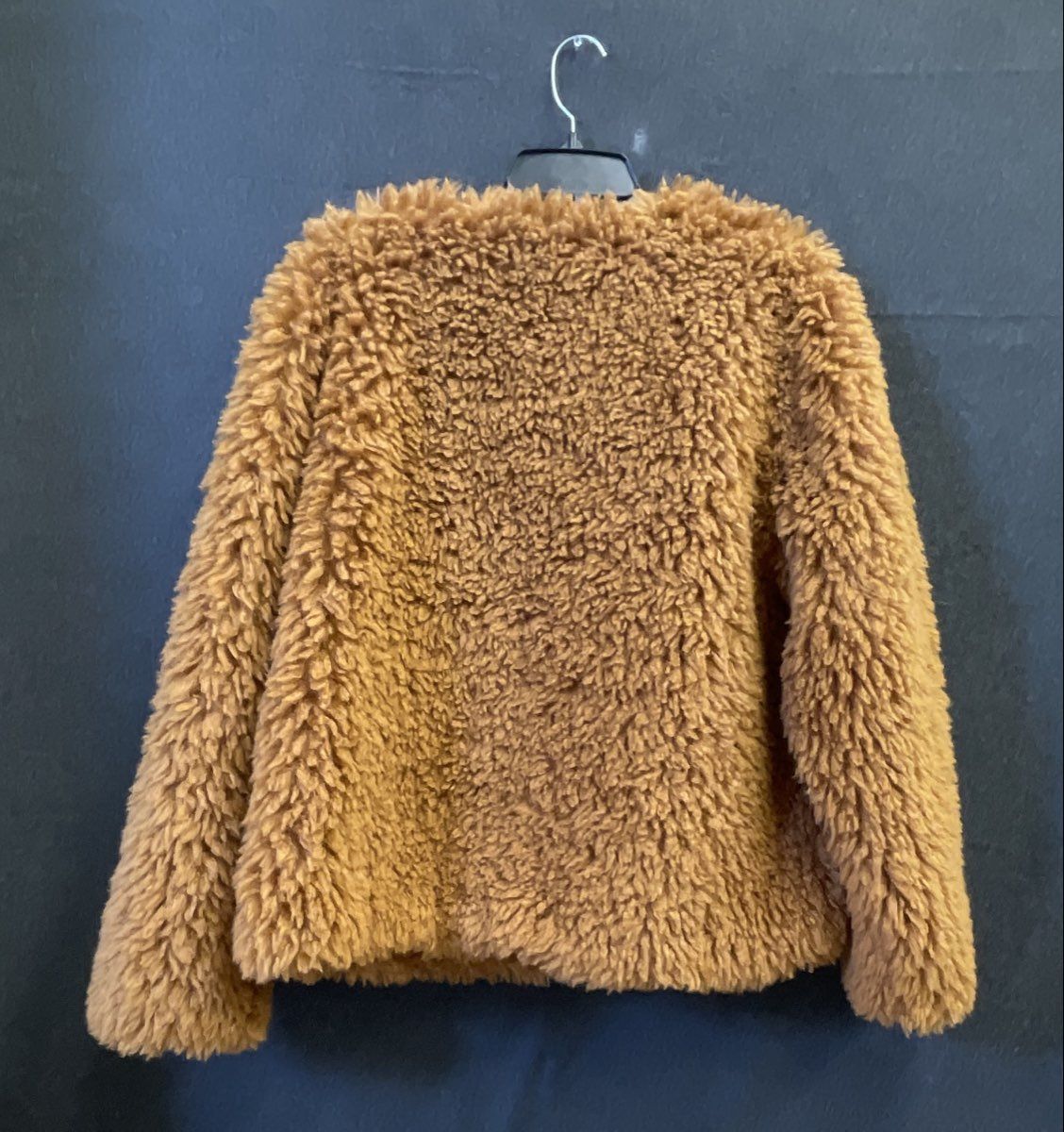Apt. 9 Women's Brown Teddy Fleece Hook-and-Eye Lined Jacket Sz XL