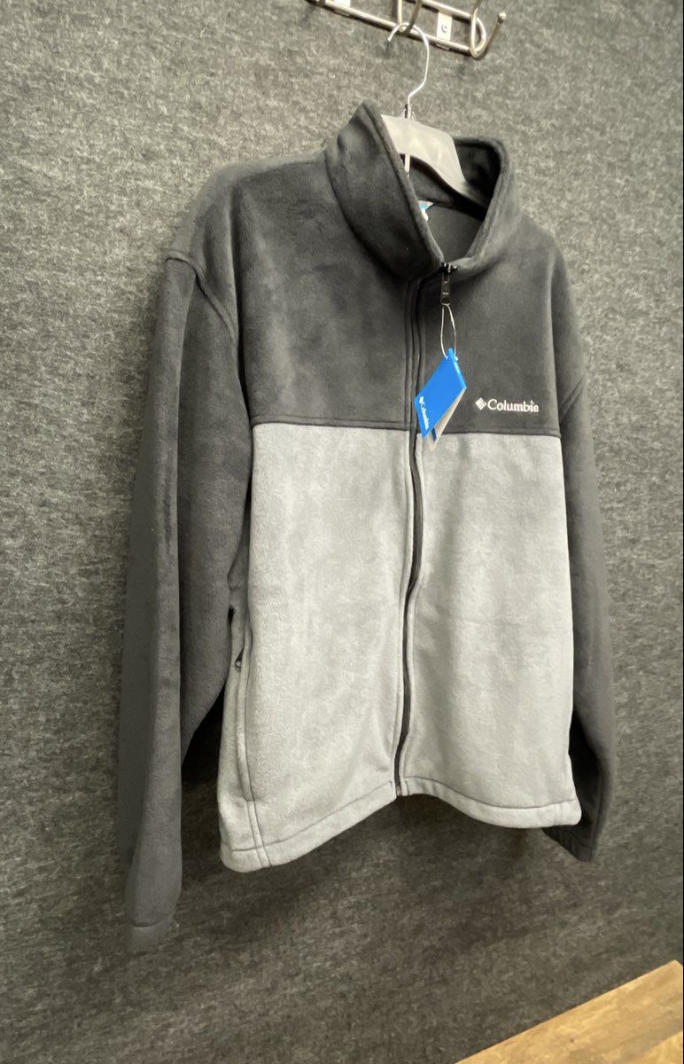 Columbia Men's Full Zip Fleece Jacket Gray Colorblock NWT Sz XXL