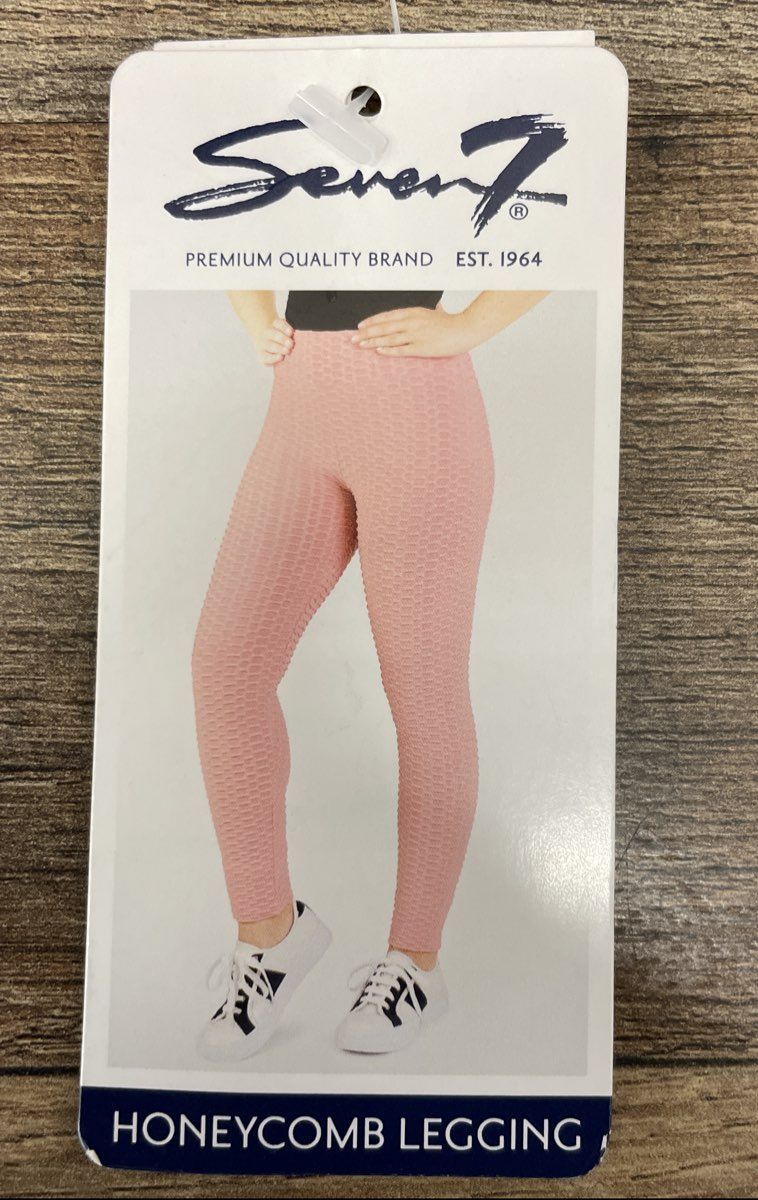 Seven7 Women's Honeycomb Leggings Blush Pink High Waist Scrunch Butt NWT Sz XL