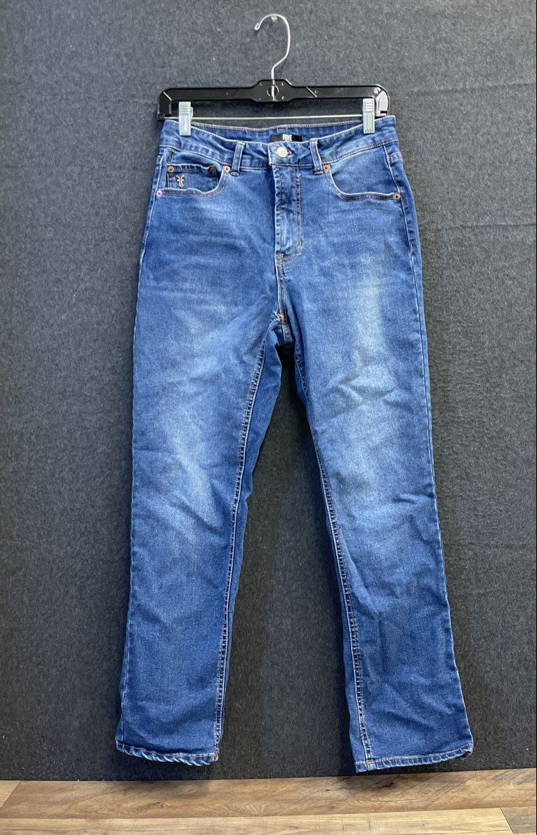 Frye Women's Blue Straight Leg Stretch Medium Wash Jeans Sz 4/27