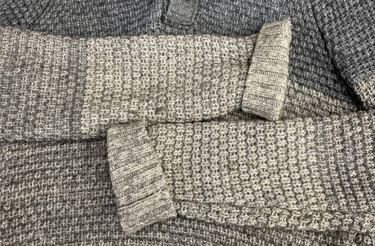 Banana Republic Men's Gray Ombre Wool Yak Blend Waffle Knit Sweater Sz XS