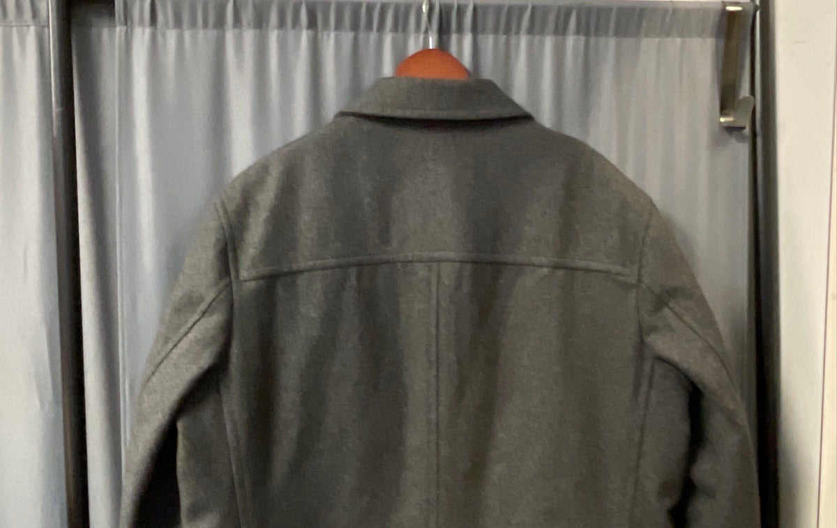 London Fog Men's Gray Wool Blend Car Coat Quilted Insulated Jacket Size XL