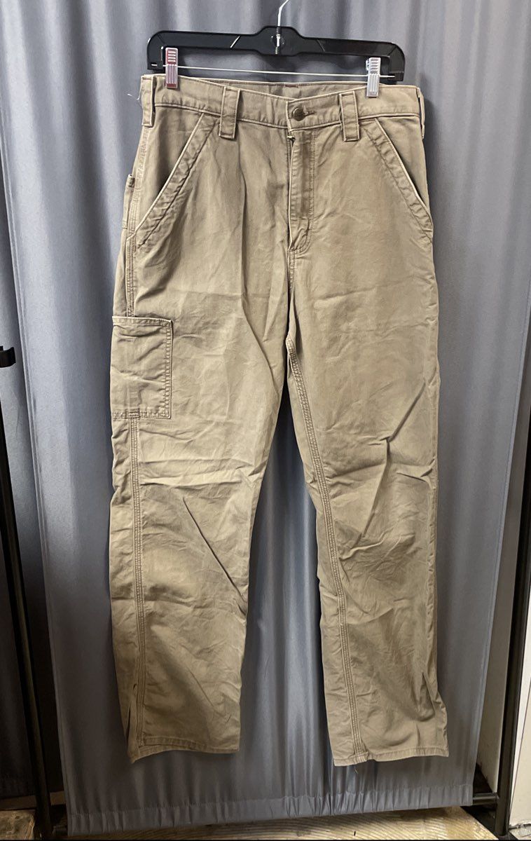 Carhartt Men's B151 Loose Fit Washed Canvas Work Dungaree Light Brown 31x34