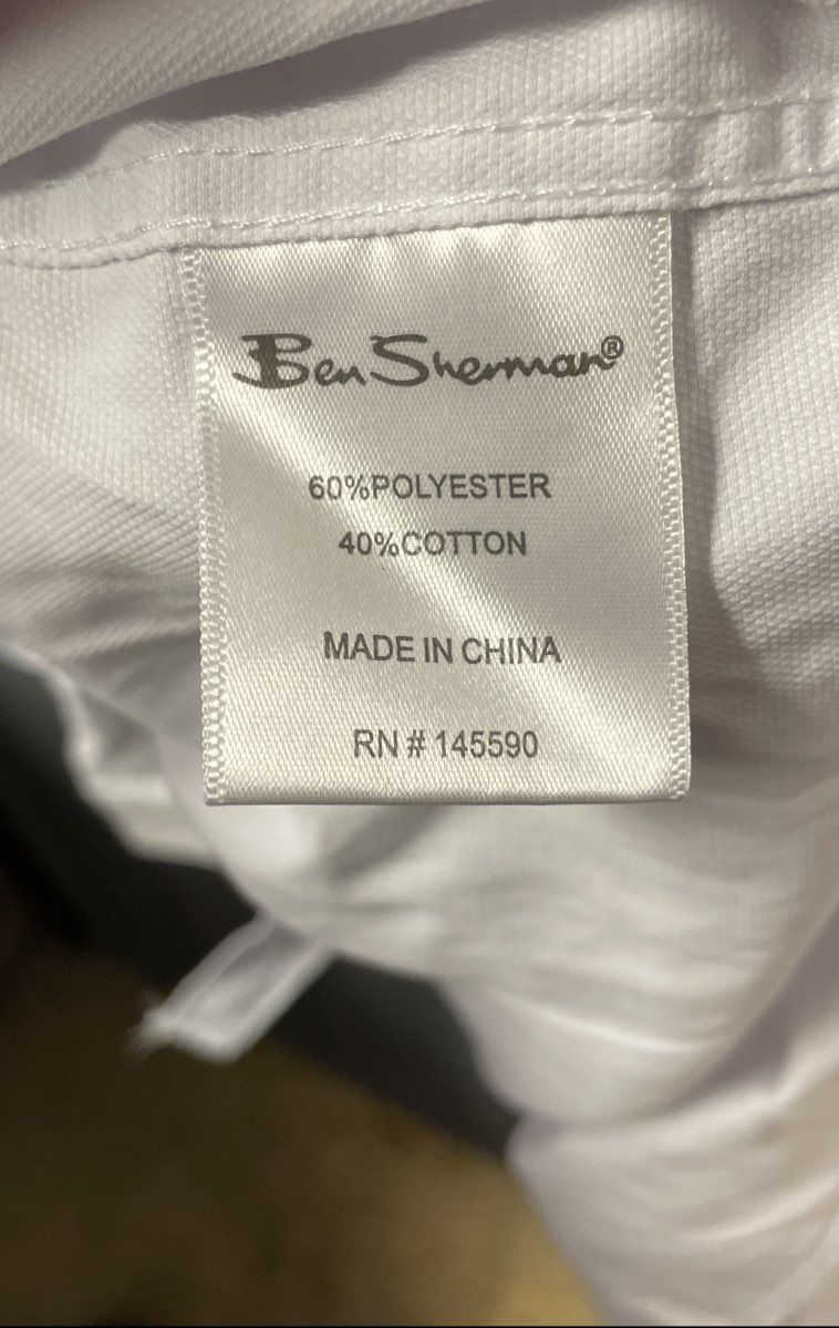 Ben Sherman Men's White Slim Fit Button Down Shirt Sz XL 17/17.5 34/35