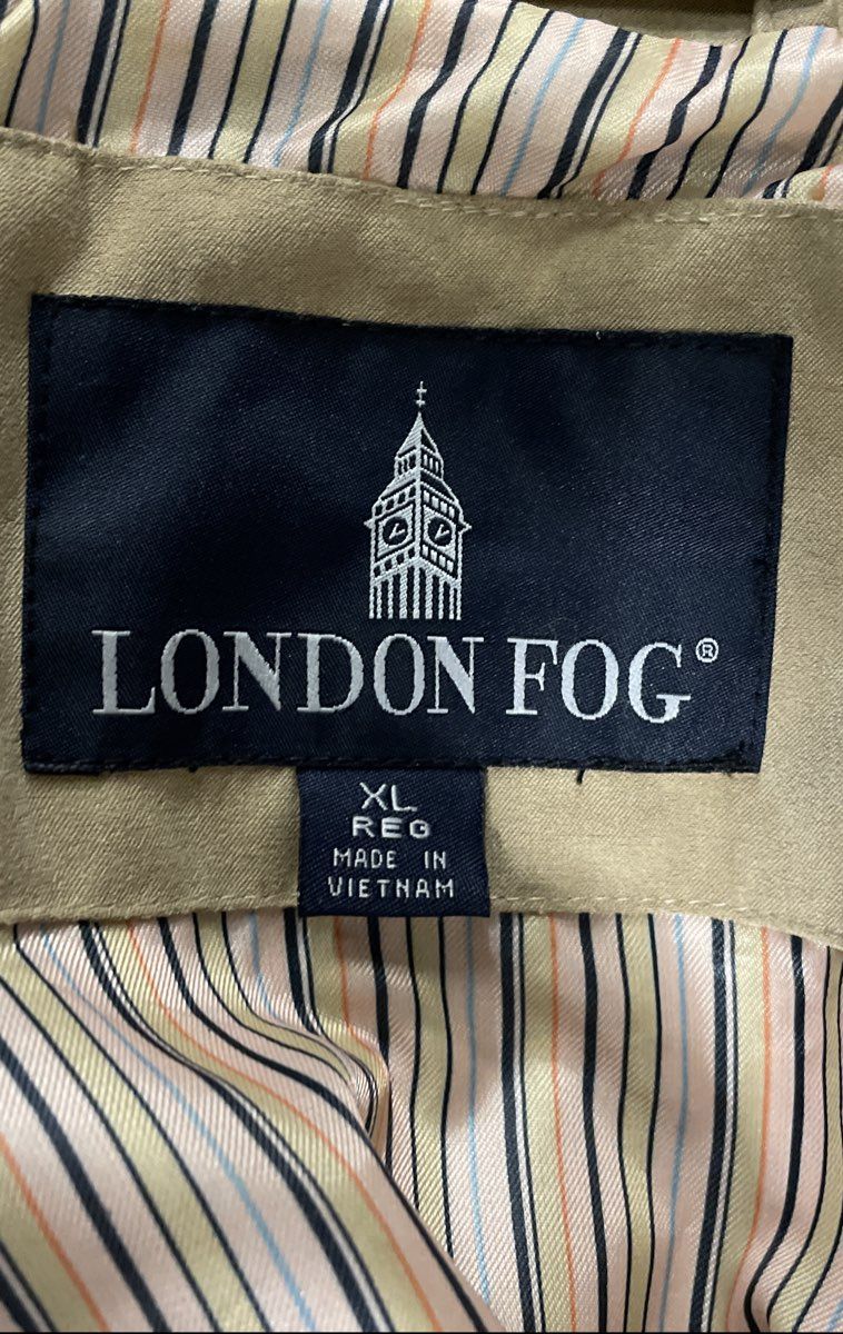 London Fog Women's Beige Full Zip Lined Mid-Length Rain Utility Jacket Size XL